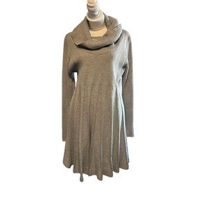Calvin Klein Gray Midi Dress with Cowl Neck